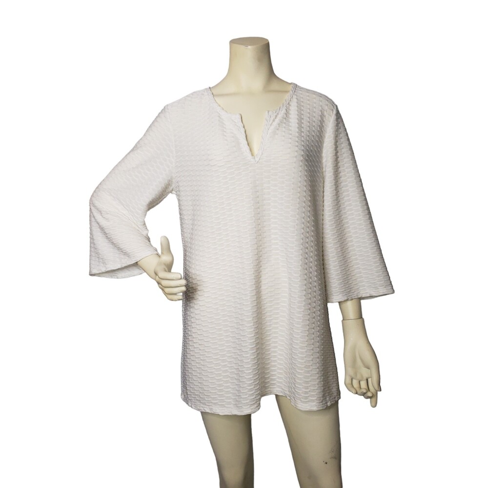 JORDAN TAYLOR White Tunic or Swimsuit Cover Up Womens Size Large